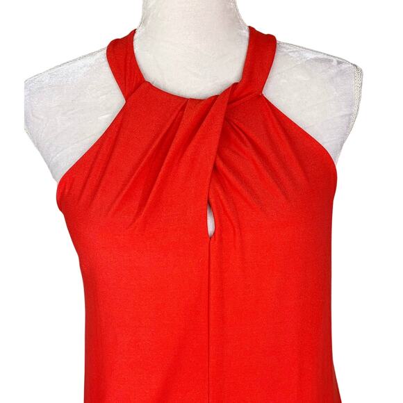 Cynthia Steffe Emerson Sleeveless Halter Dress S Small Red Persimmon - Picture 7 of 12